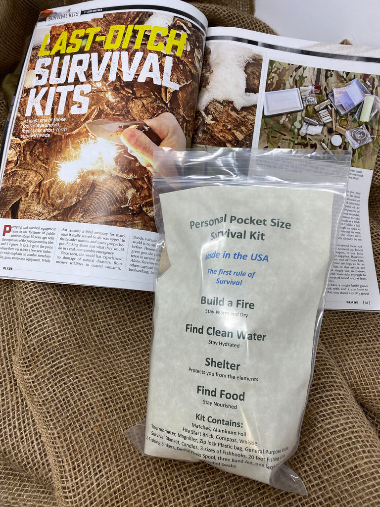 Blade magazine April 2022 Special Issue reviews the Colonial Pocket Size Survival Kit, "It's well Thought Out!"
