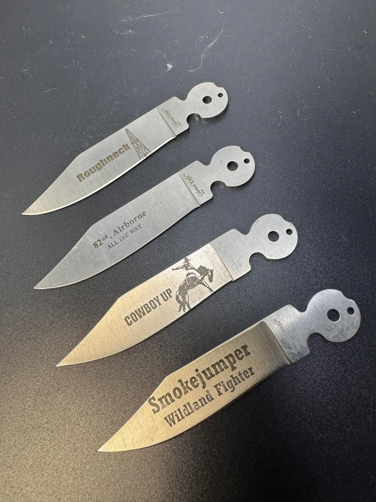 Personalization on knife blades